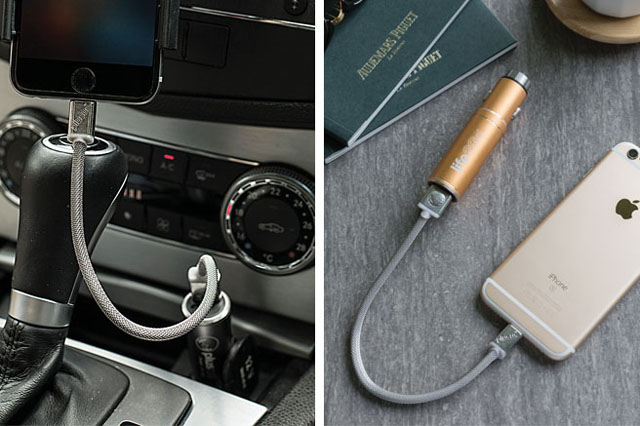 シガーソケットで充電できるバッテリー内蔵カーチャージャーLife2Goの画像